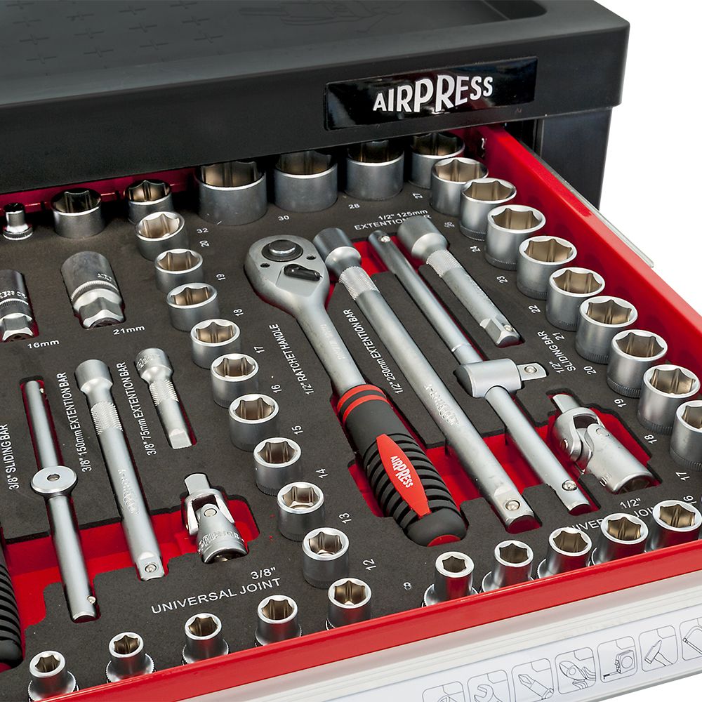 Airpress Profi Werkzeugwagen mit 7 Schubladen 217-teilig 79156 – Bild 6