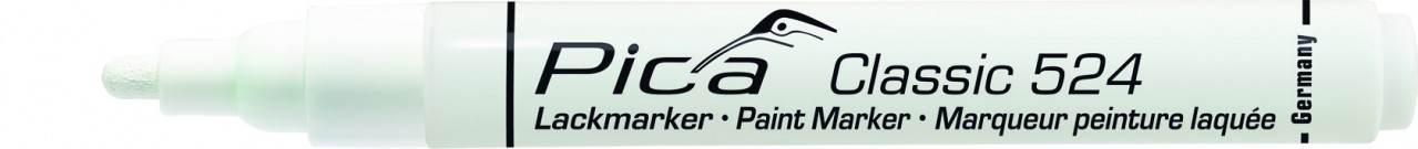 Pica Lack-/Industriemarker 2-4mm, Rundspitze, weiß