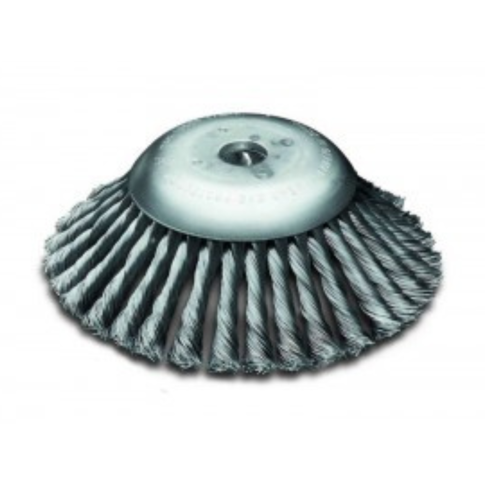 LESSMANN Bürsten für Motorsensen / Freischneider Kegelbürste gezopft 170 x 12 x 58 x 25,4 Stahldraht 0,50 mm 475.251.01