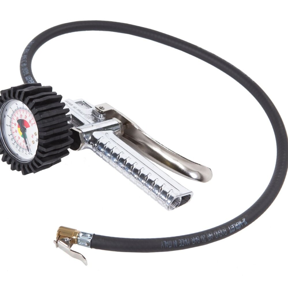 AIRPRESS Professioneller Reifenfüller Reifenfüllprüfer mit langen Schlauch 75cm ungeeicht 42048