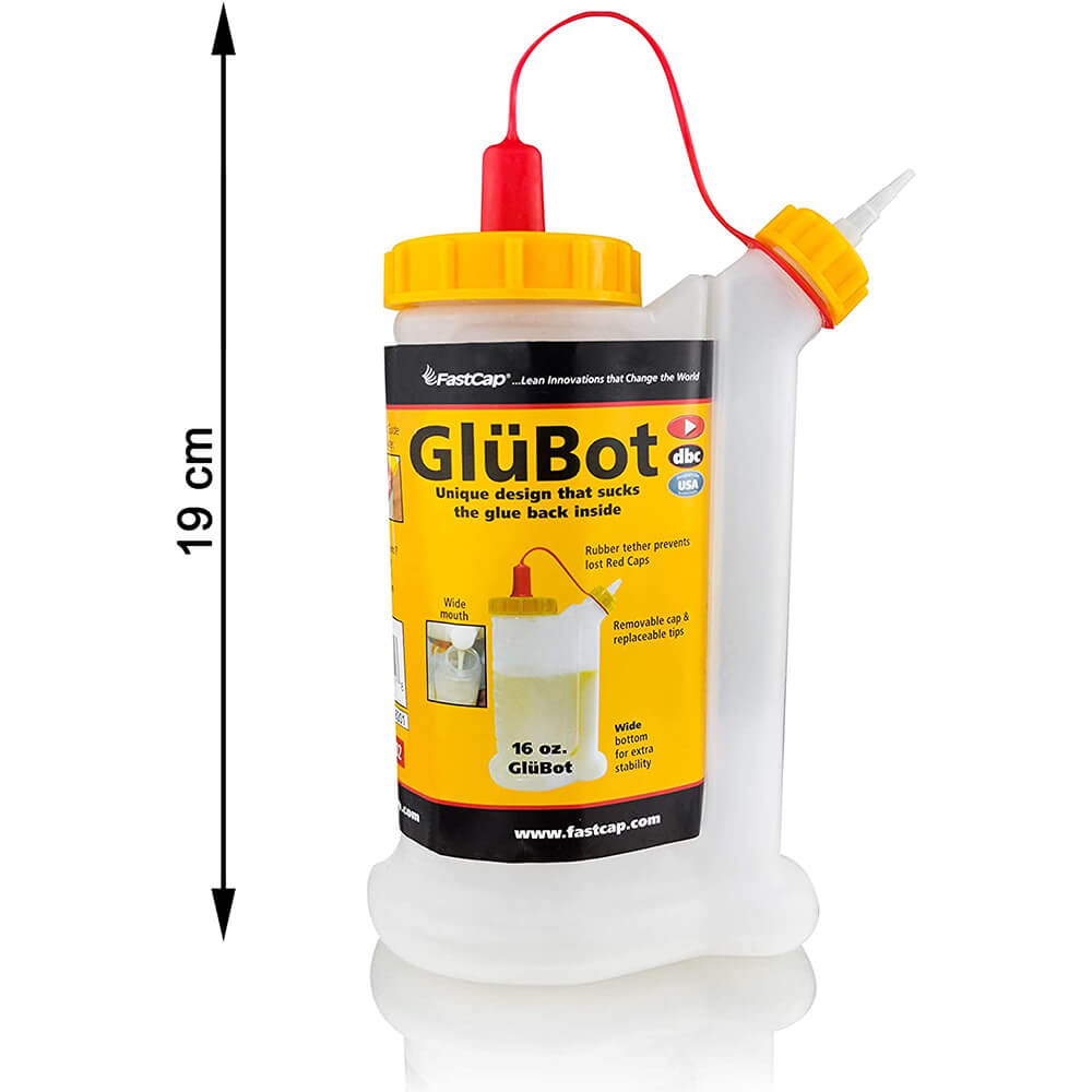 FASTCAP GluBot Tropffreier Leimspender Leimsparbehälter Leimflasche 16 Oz.=ca. 450ml