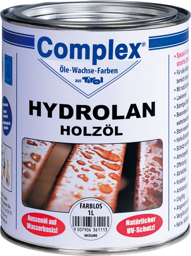 COMPLEX HYDROLAN HOLZÖL - 1 Liter Dose - Basalt DIN 53160