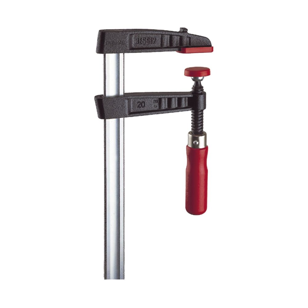 BESSEY Temperguss-Schraubzwinge TG12 mit bewährtem Holzgriff Spannweite 120 mm/Ausladung 60 mm/Schiene 20x5 mm