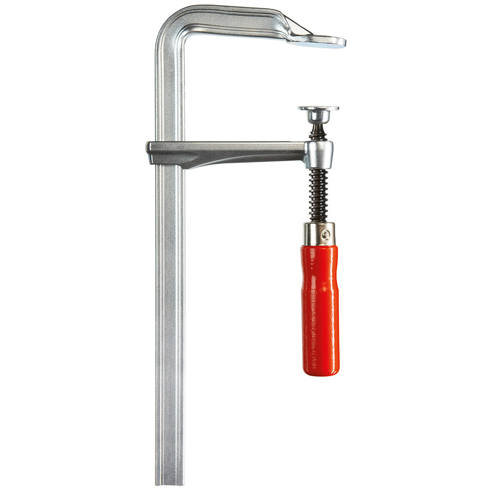 BESSEY Ganzstahl-Schraubzwinge GZ125 mit Holzgriff Spannweite 1.250 mm/Ausladung 120 mm/Schiene 28x11 mm