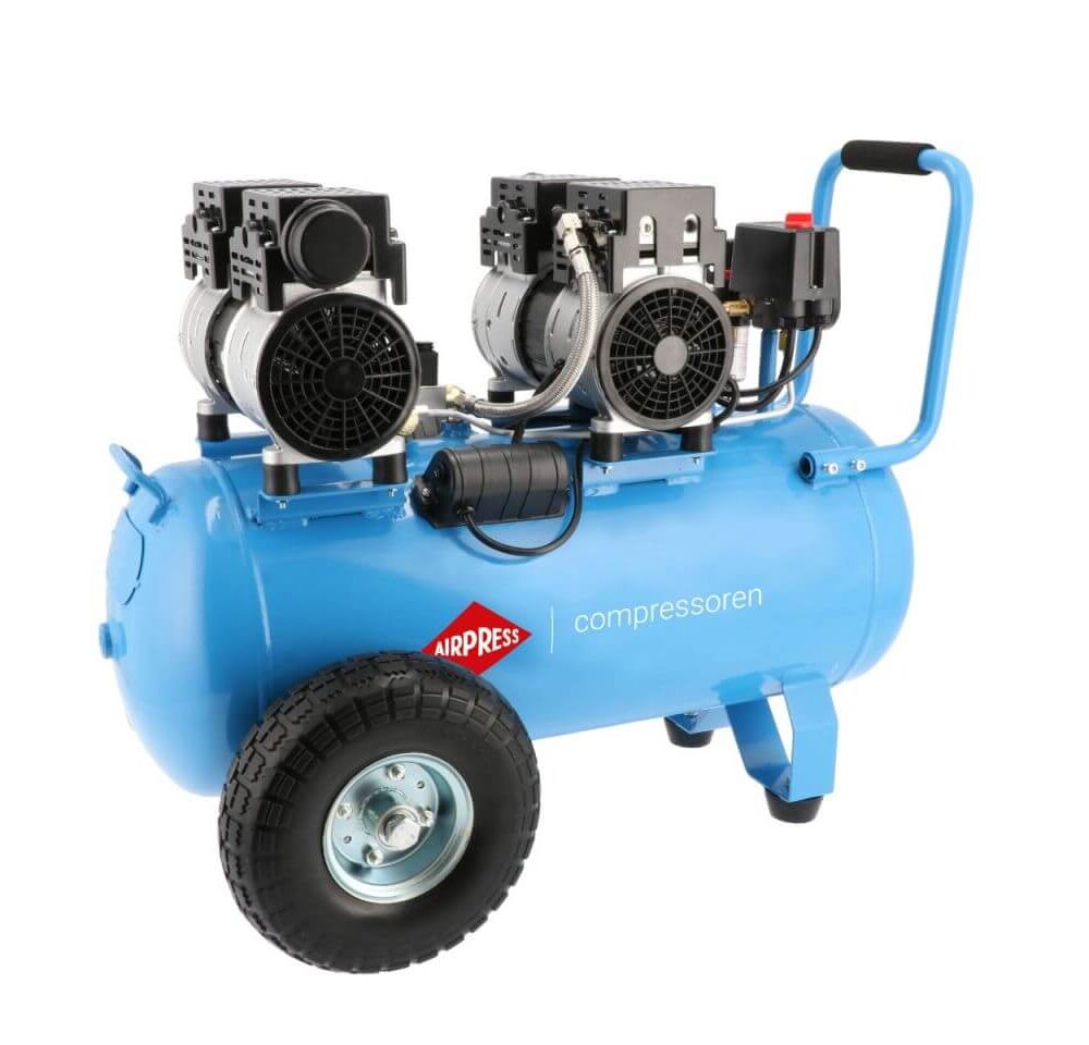 AIRPRESS Flüsterkompressor Ölfrei LMO 50-270 8 bar 2 PS/1.5 kW 185 l/min 50 l 36504