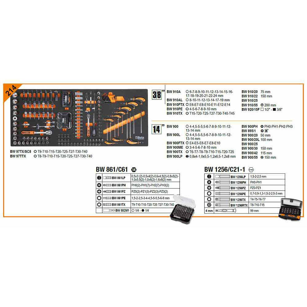 BETA WORKER WERKZEUGWAGEN XL9/E-XXL Orange + 716tlg SORTIMENT – Bild 2