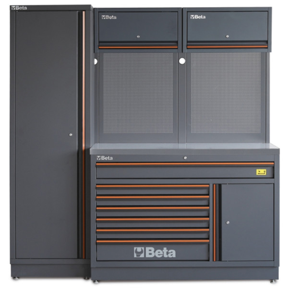 BETA C45PRO 2.0 EX Kombi-Werkstatteinrichtung – modulare Profi-Werkbank mit Stahl-Arbeitsplatte