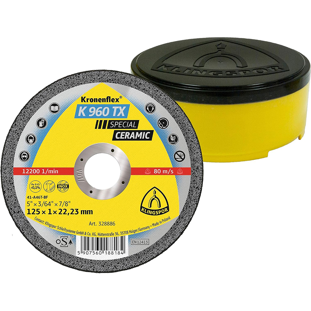 KLINGSPOR Kronenflex K 960 TX 125 mm Keramik-Trennscheiben 25stk Box
